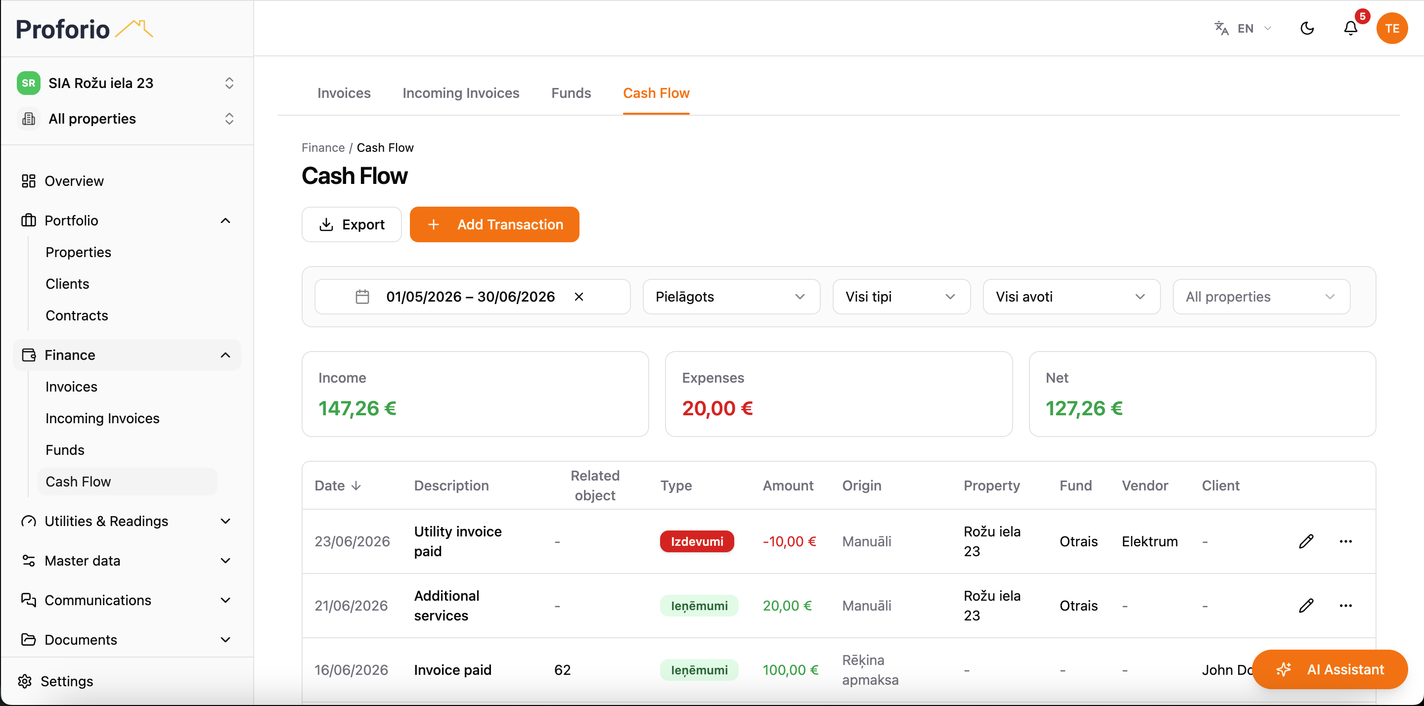 screenshot cash flow title