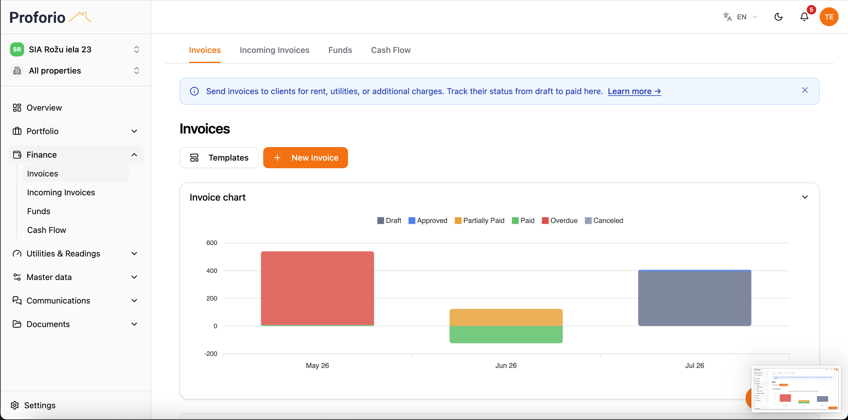 screenshot invoices title